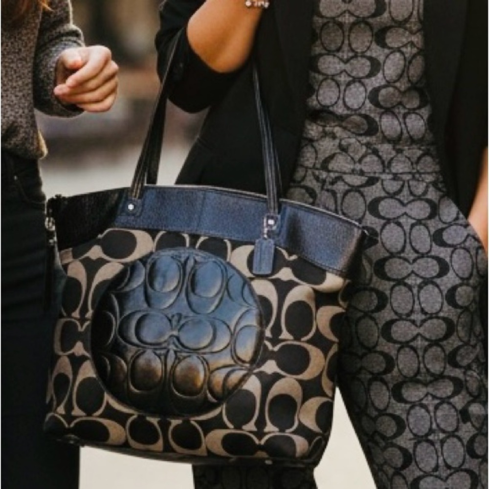 COACH Black & Gray Laura Tote Bag, EUC - Picture 9 of 16